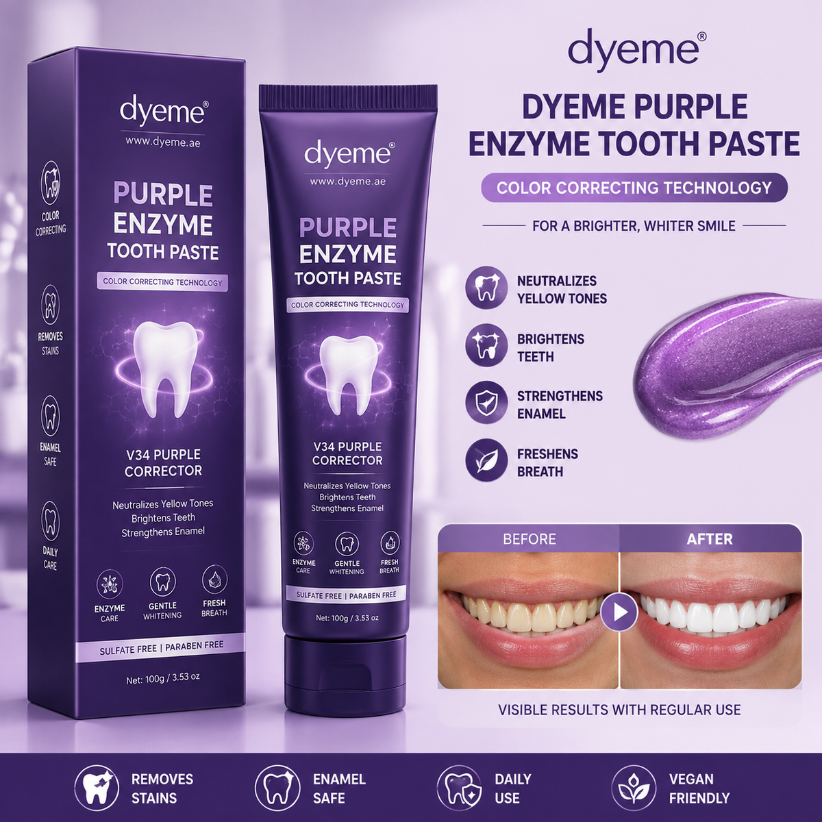 dyeme® Purple Color Correcting Toothpaste
