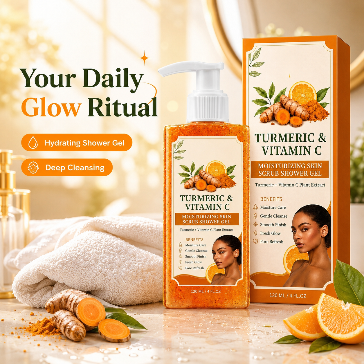 Turmeric Vitamin C Scrub Shower Gel