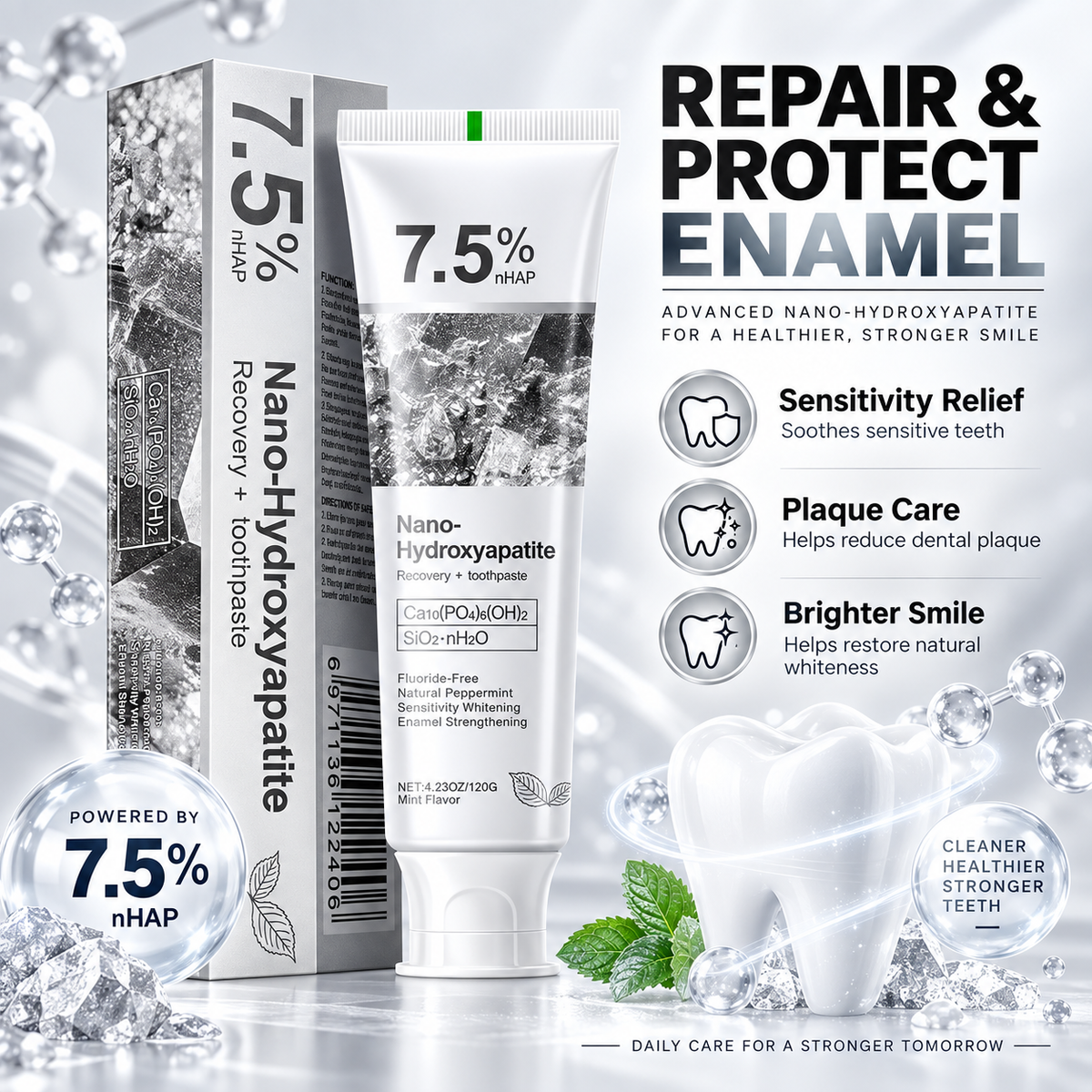 Nano-Hydroxyapatite Repairing Toothpaste