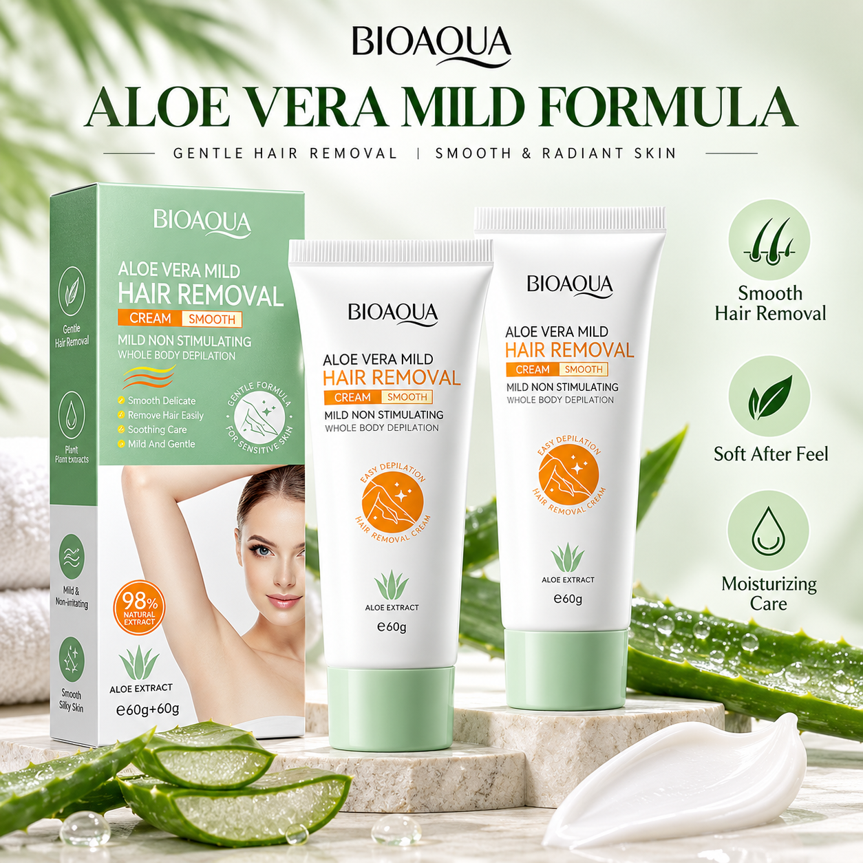 BIOAQUA Aloe Vera Mild Smooth Hair Removal
