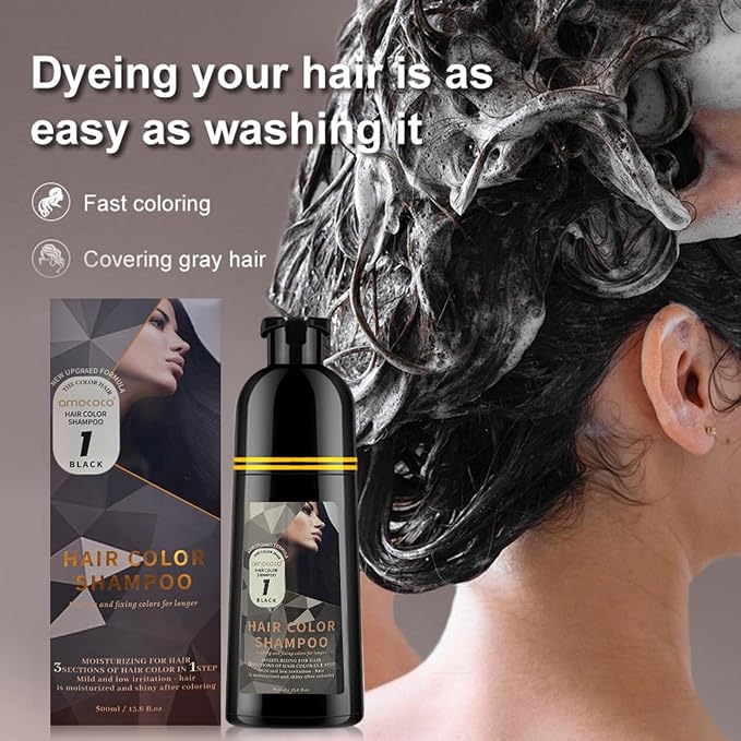 Hair Dye Shampoo, 3 in 1 Gray Hair Coverage