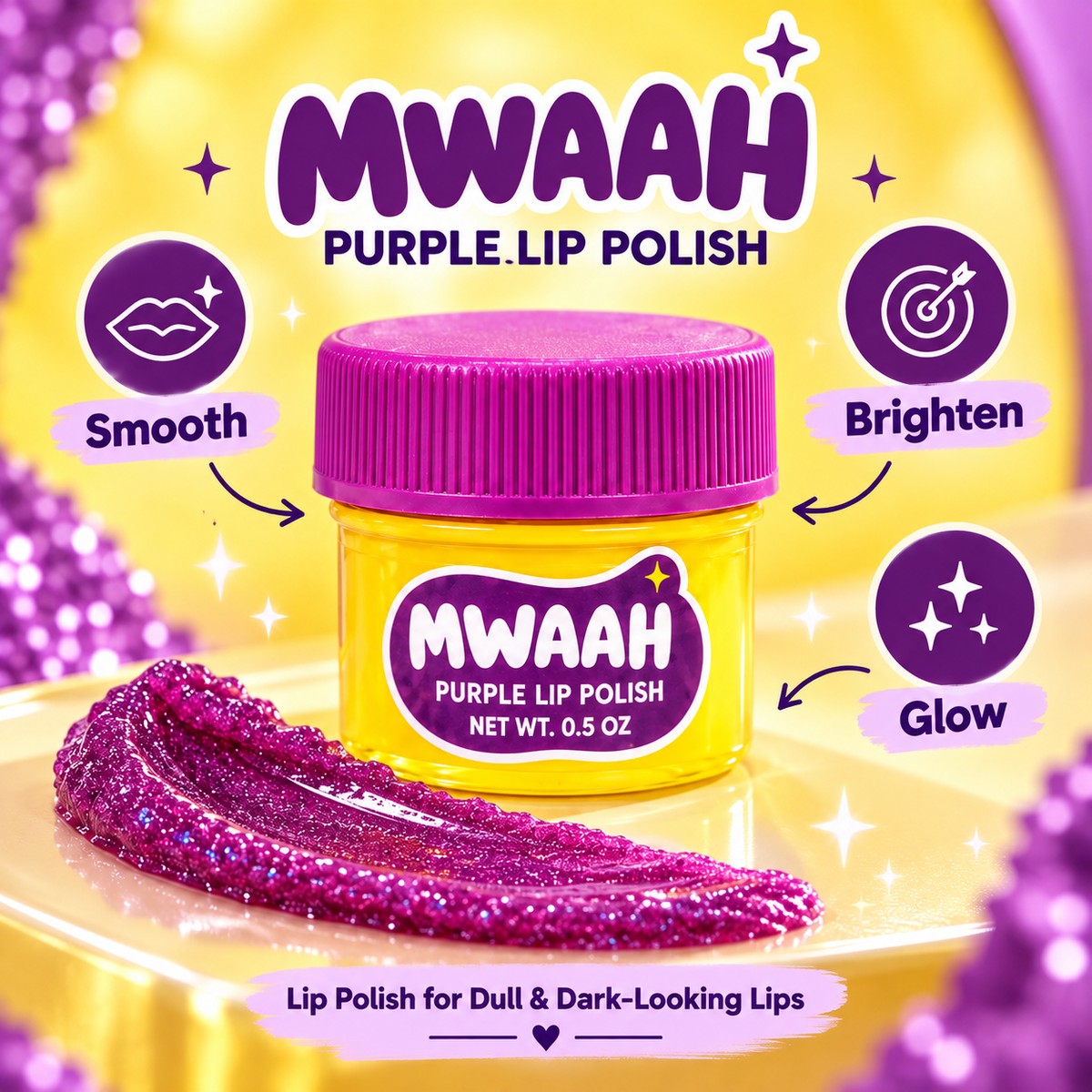 Mwaah Purple Lip Polish