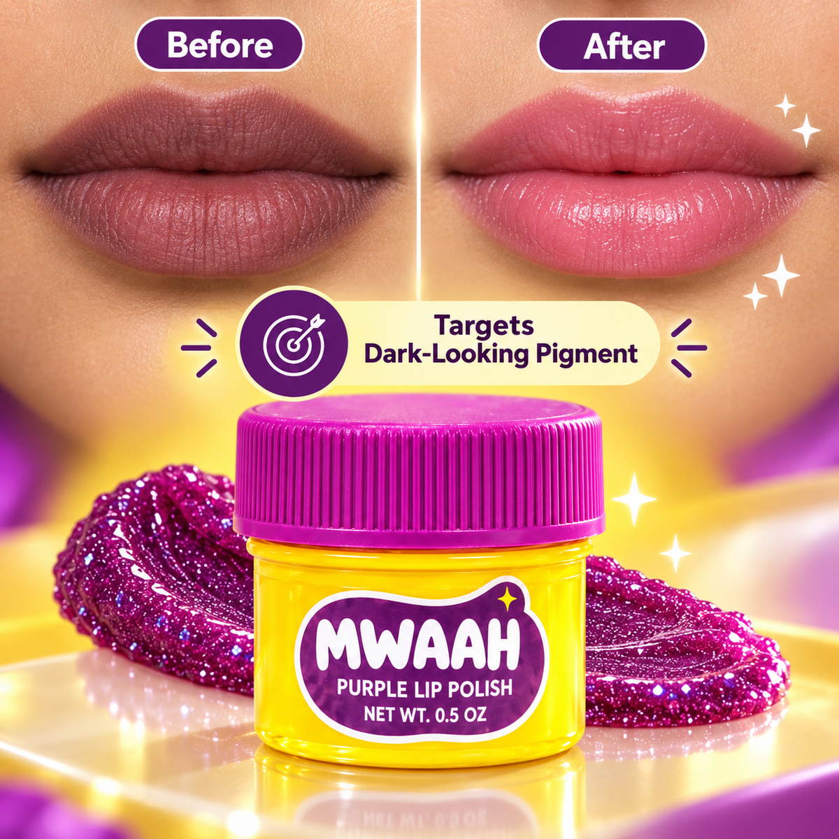 Mwaah Purple Lip Polish