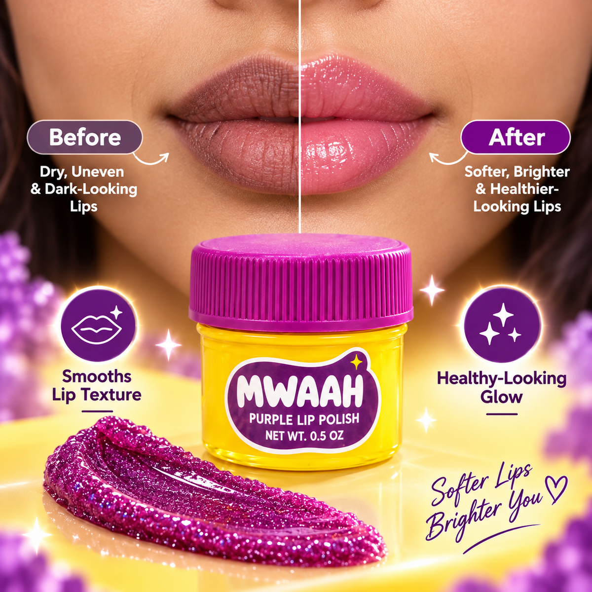 Mwaah Purple Lip Polish