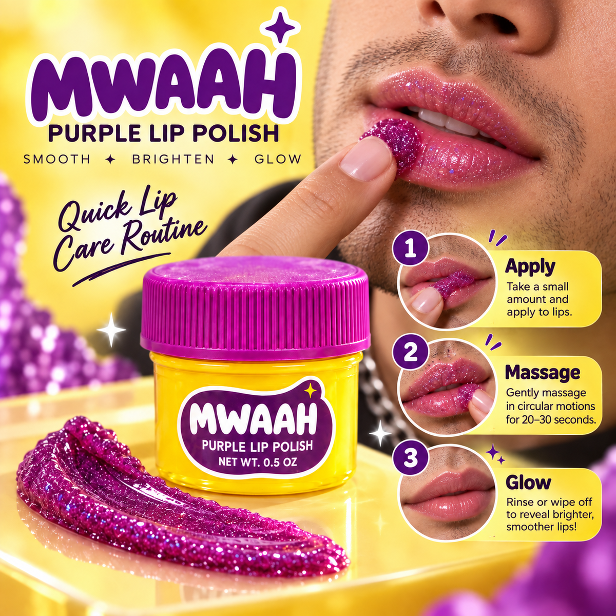 Mwaah Purple Lip Polish