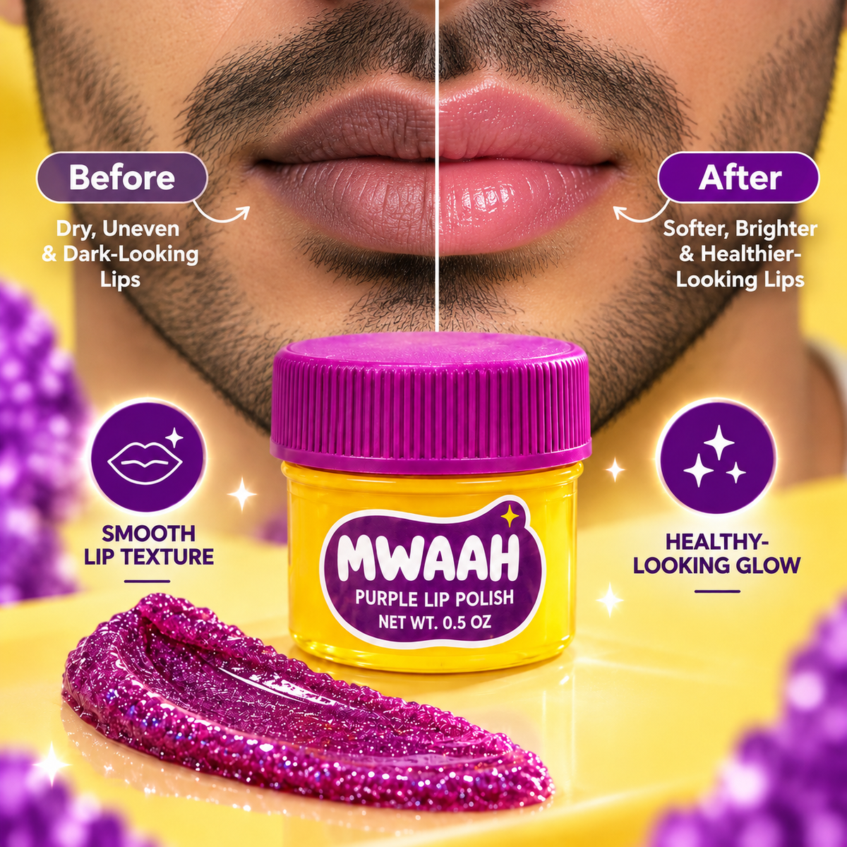 Mwaah Purple Lip Polish
