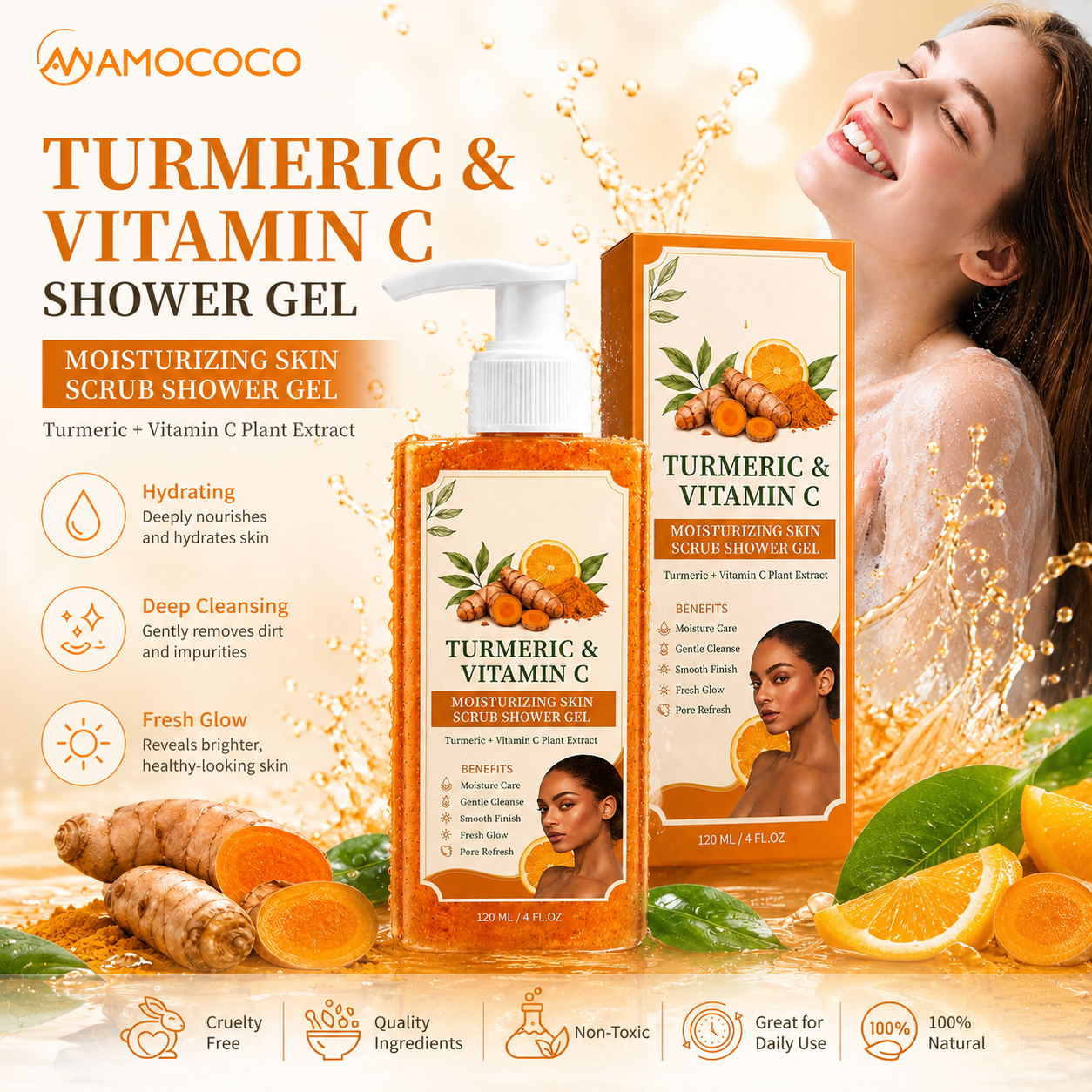 Turmeric Vitamin C Scrub Shower Gel