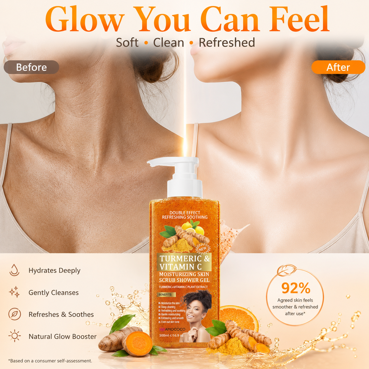 Turmeric Vitamin C Scrub Shower Gel