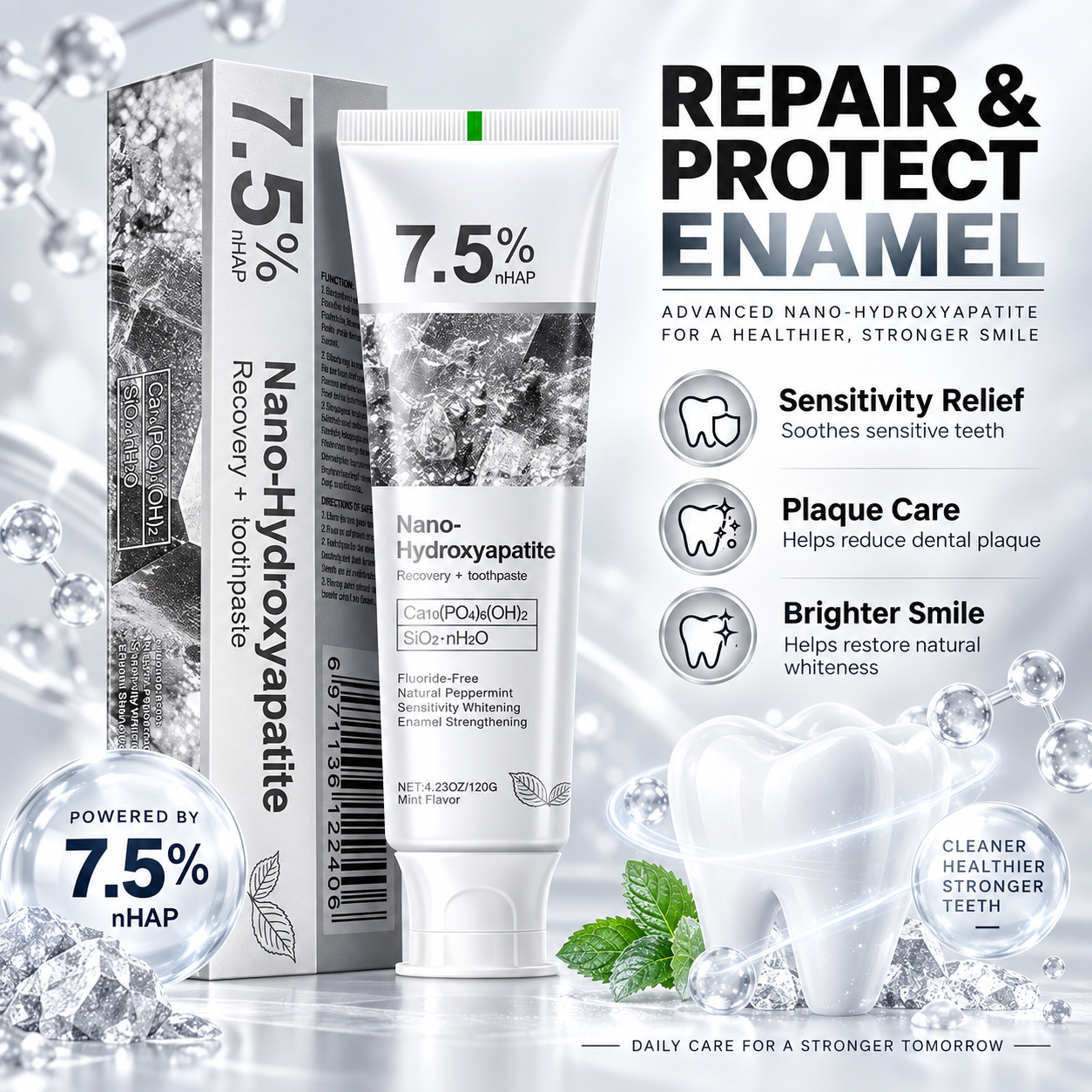 Nano-Hydroxyapatite Repairing Toothpaste