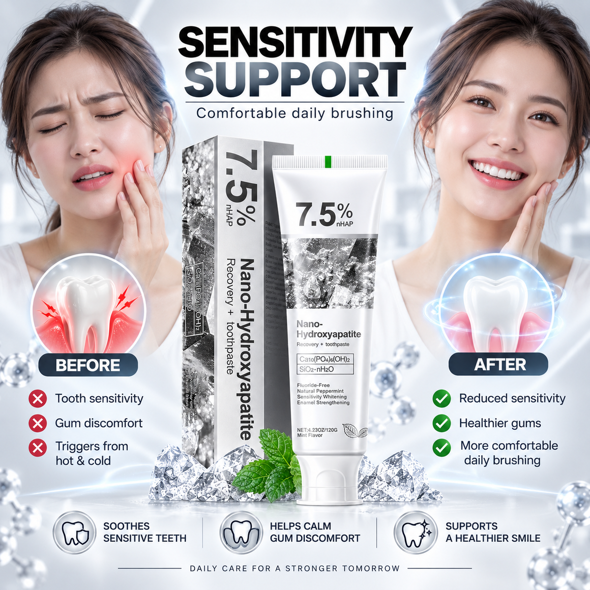 Nano-Hydroxyapatite Repairing Toothpaste