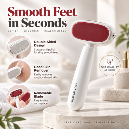 Dual-Sided Stainless Steel Foot Callus Remover & Pedicure Scraper