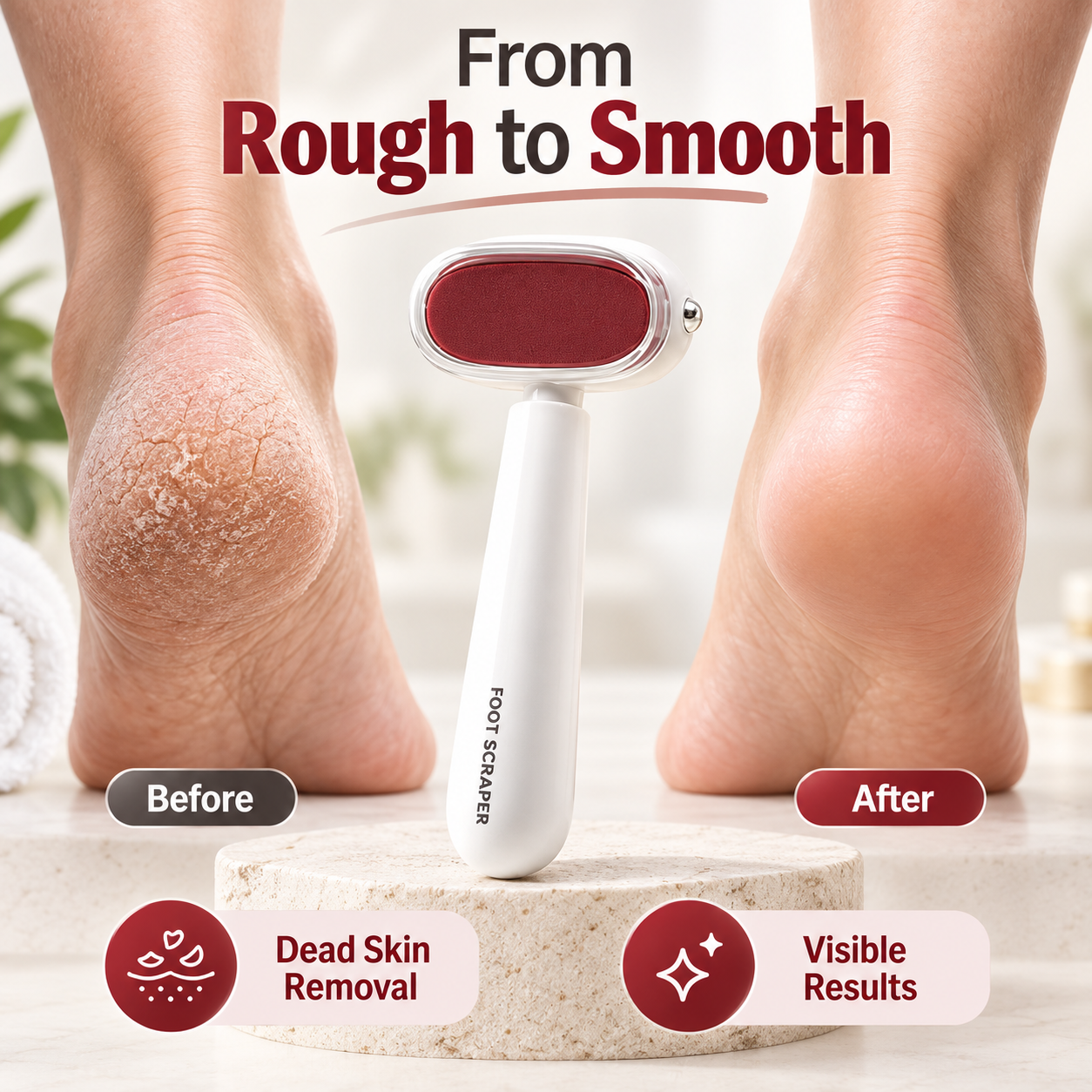Dual-Sided Stainless Steel Foot Callus Remover & Pedicure Scraper