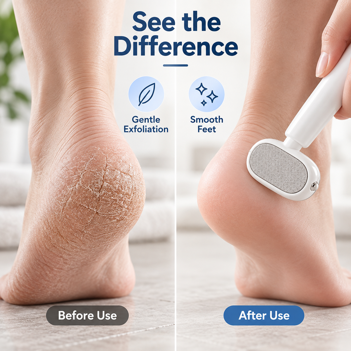 Dual-Sided Stainless Steel Foot Callus Remover & Pedicure Scraper