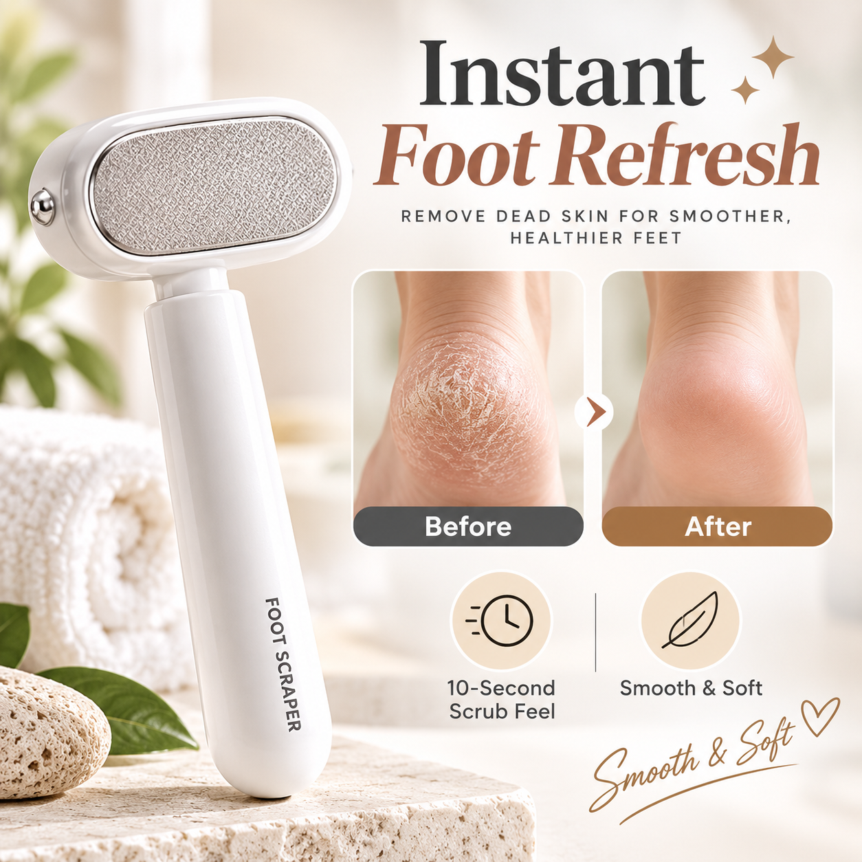 Dual-Sided Stainless Steel Foot Callus Remover & Pedicure Scraper