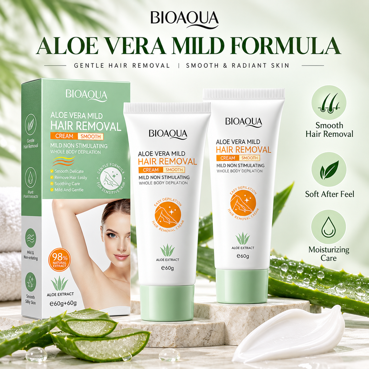 BIOAQUA Aloe Vera Mild Smooth Hair Removal