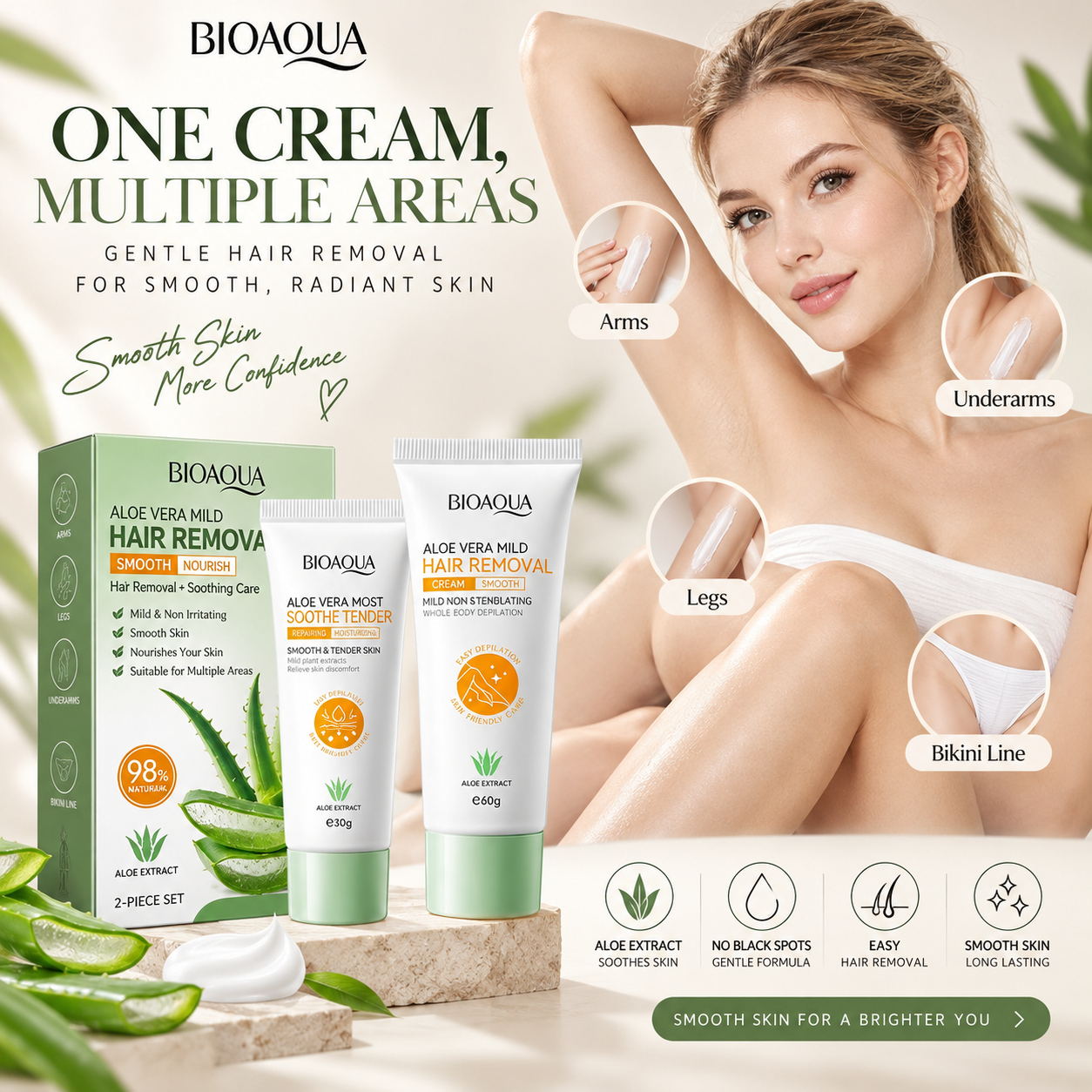 BIOAQUA Aloe Vera Mild Smooth Hair Removal