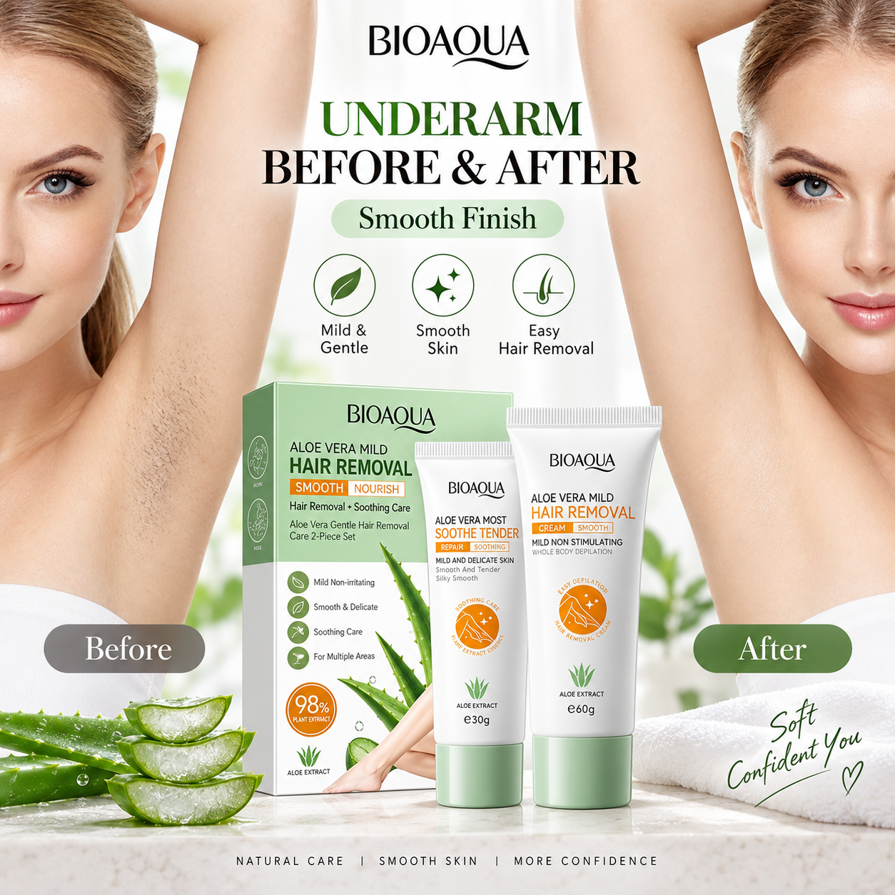 BIOAQUA Aloe Vera Mild Smooth Hair Removal