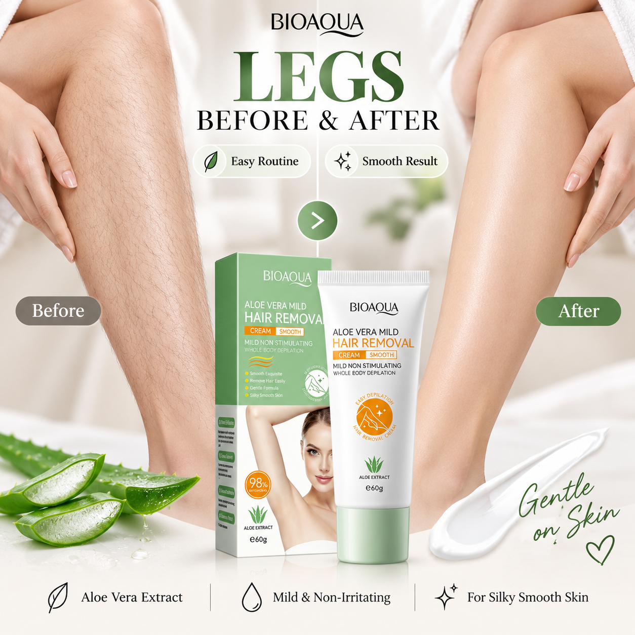 BIOAQUA Aloe Vera Mild Smooth Hair Removal