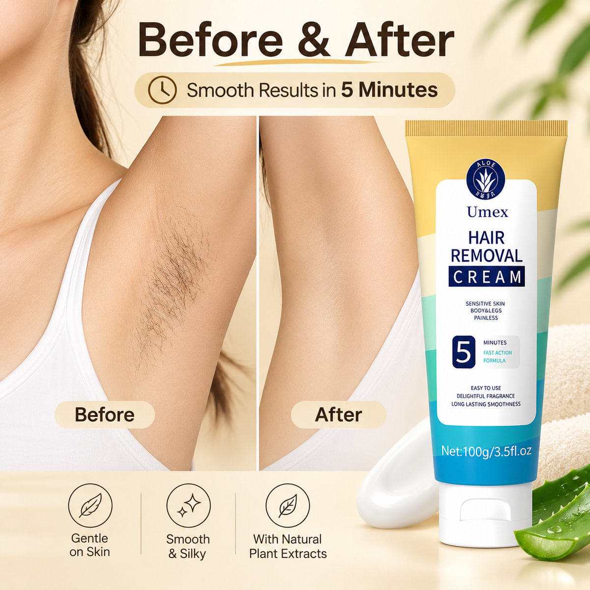 Umex Hair Removal Cream for Men and Women
