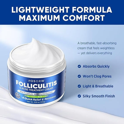 Folliculitis & Acne Treatment Cream – Salicylic Acid & Herbal Extracts for Scalp