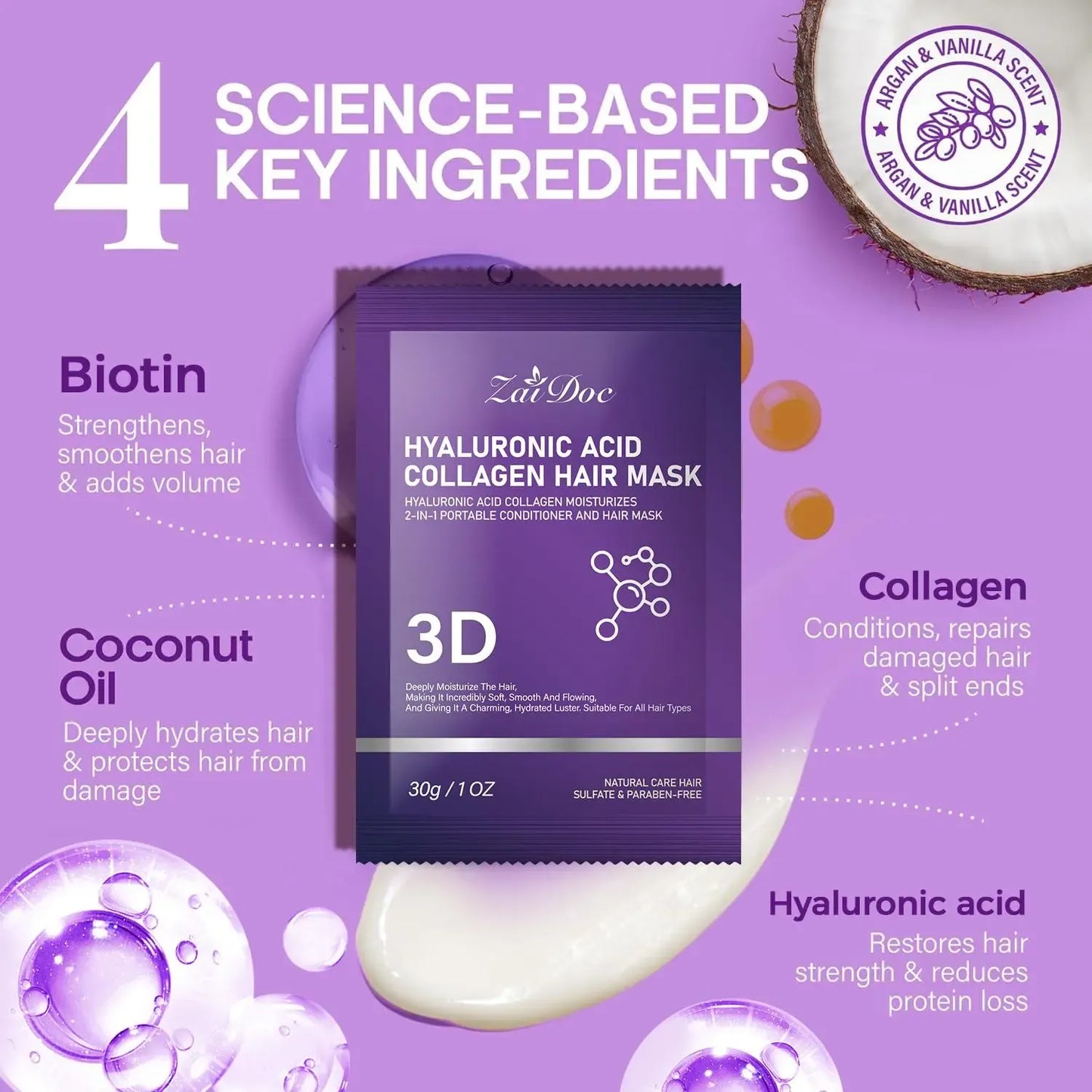 ZaiDoc Hyaluronic Acid Collagen Hair Mask