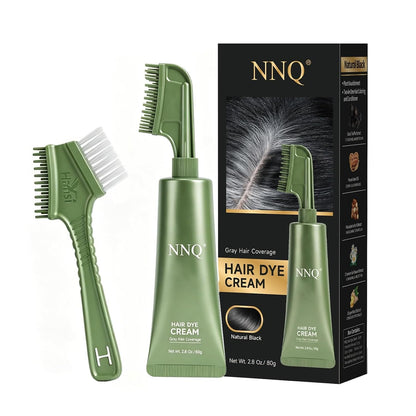 NNQ Hair Dye Cream Comb, Ammonia Free No Mix, for Men and Women