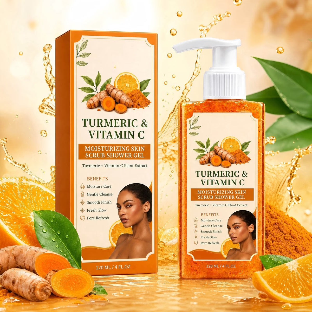Turmeric Vitamin C Scrub Shower Gel