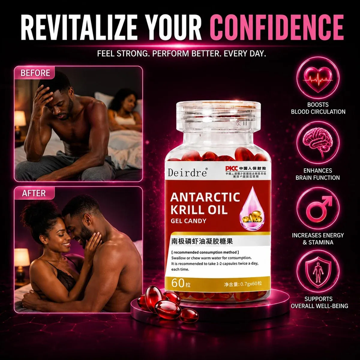 Krill Oil Capsules with Omega 3 and Astaxanthin