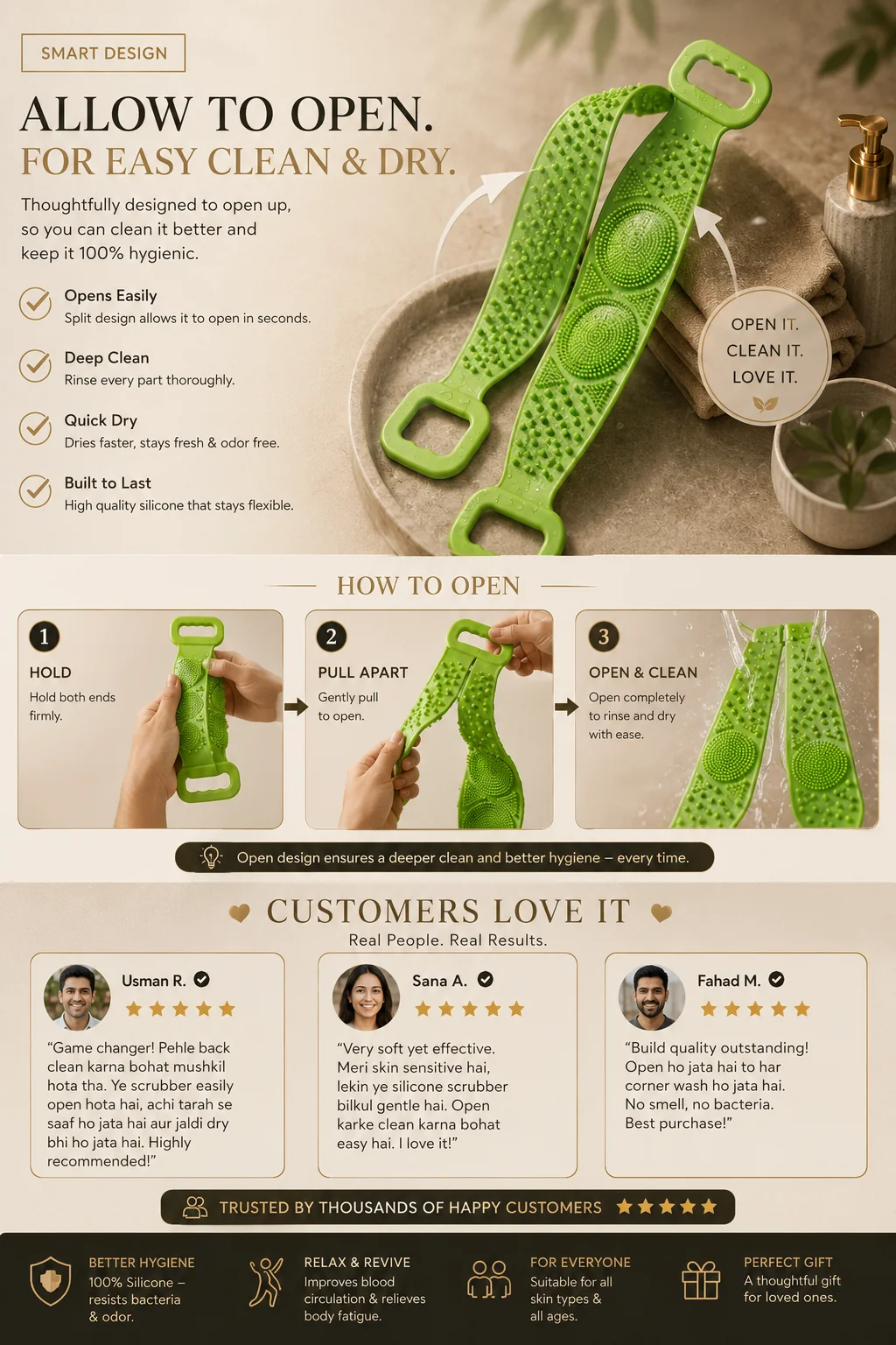 Silicone Soft Rubber Shower Scrubber