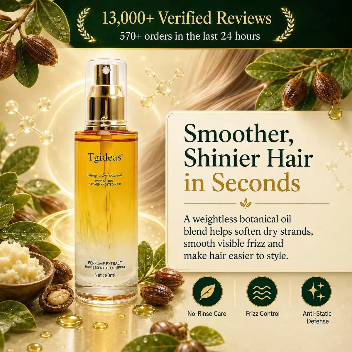 Tgideas Hair Straightening Spray