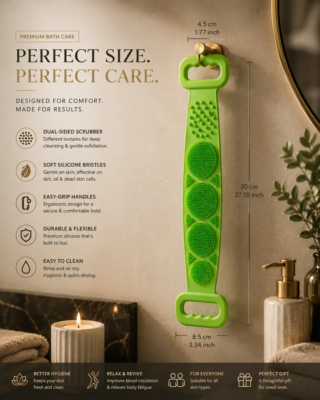 Silicone Soft Rubber Shower Scrubber