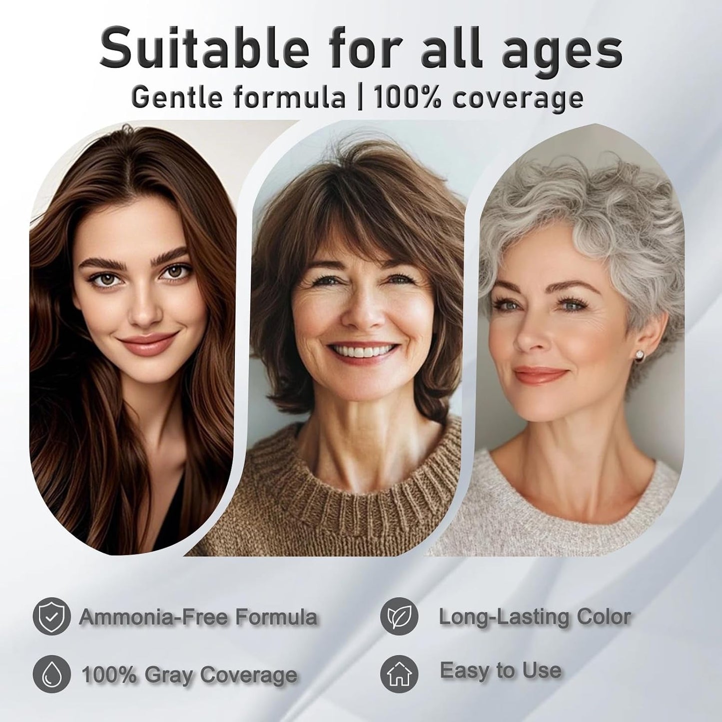 NNQ Hair Dye Cream Comb, Ammonia Free No Mix, for Men and Women